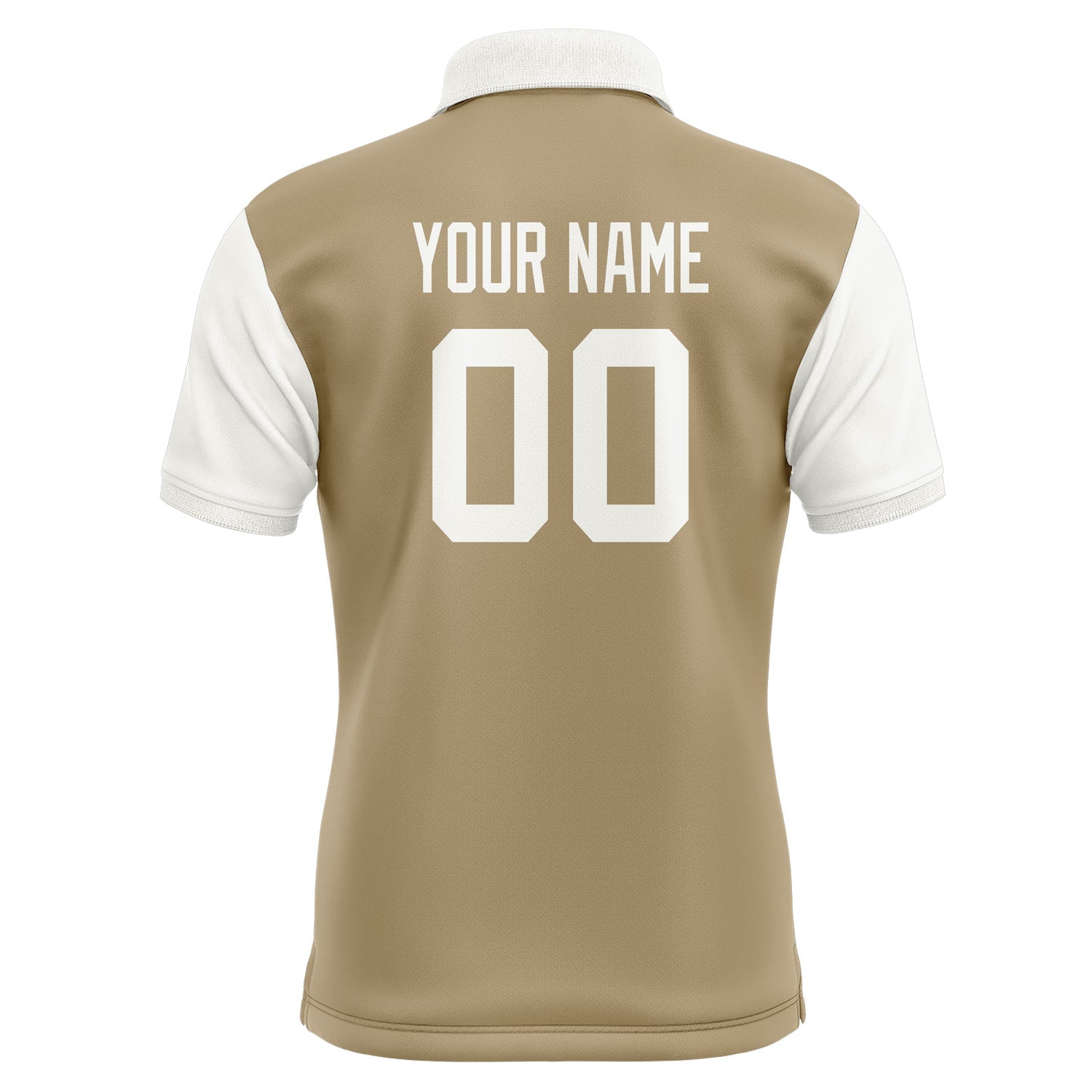 Custom Light Khaki White Short-Sleeve Polo Shirt PO251818B118