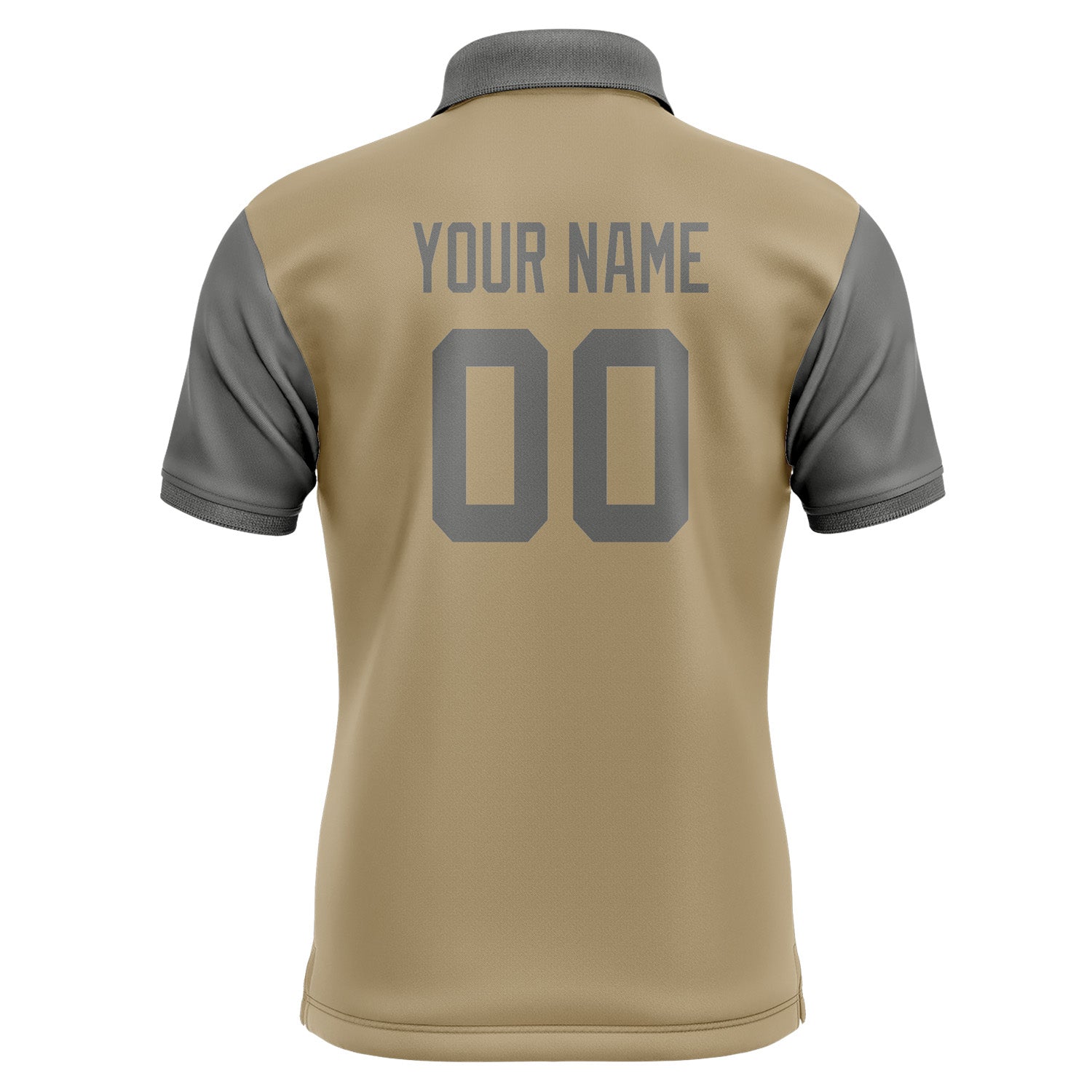 Custom Light Khaki Dark Grey Short-Sleeve Polo Shirt PO252020B120