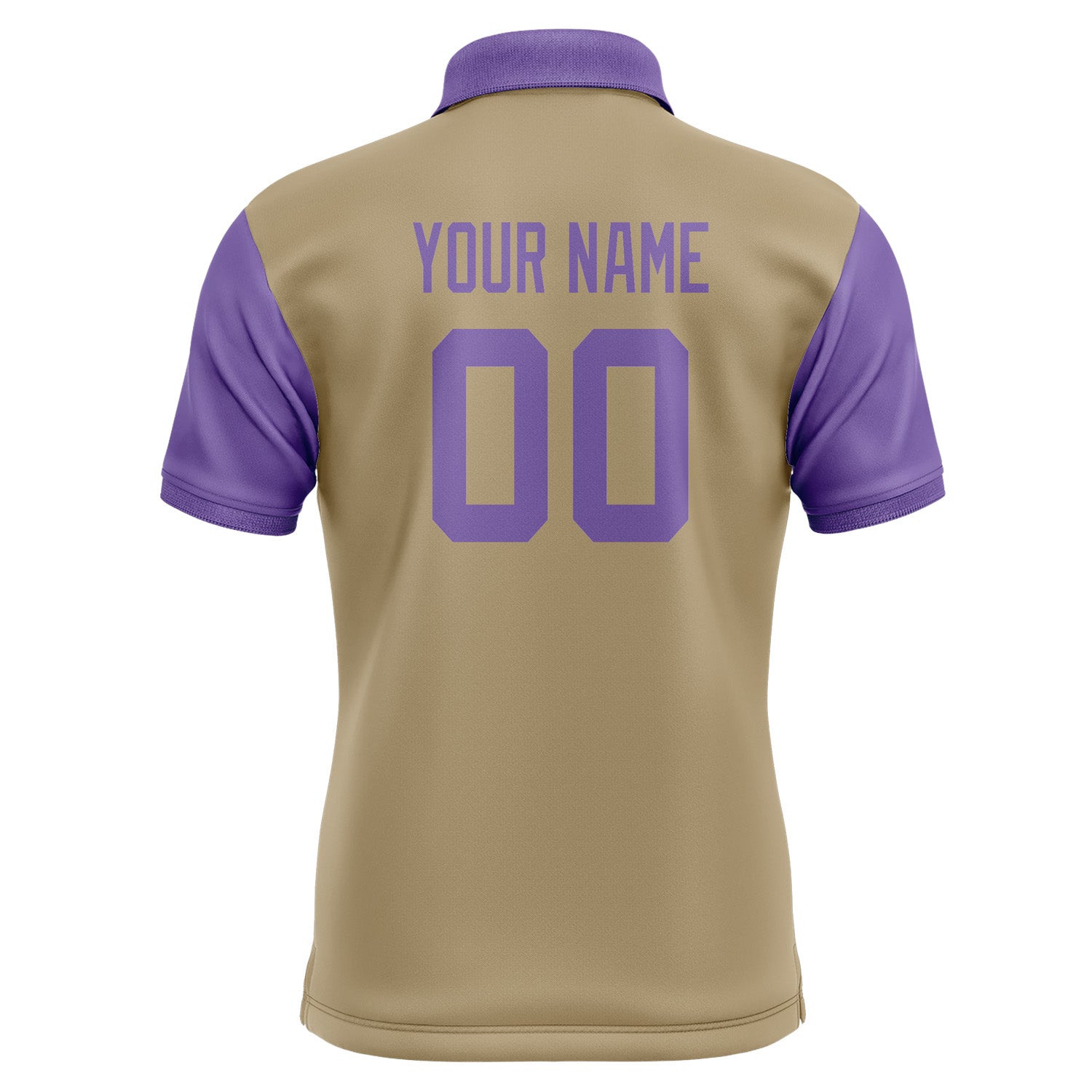 Custom Light Khaki Light Purple Short-Sleeve Polo Shirt PO252323B123