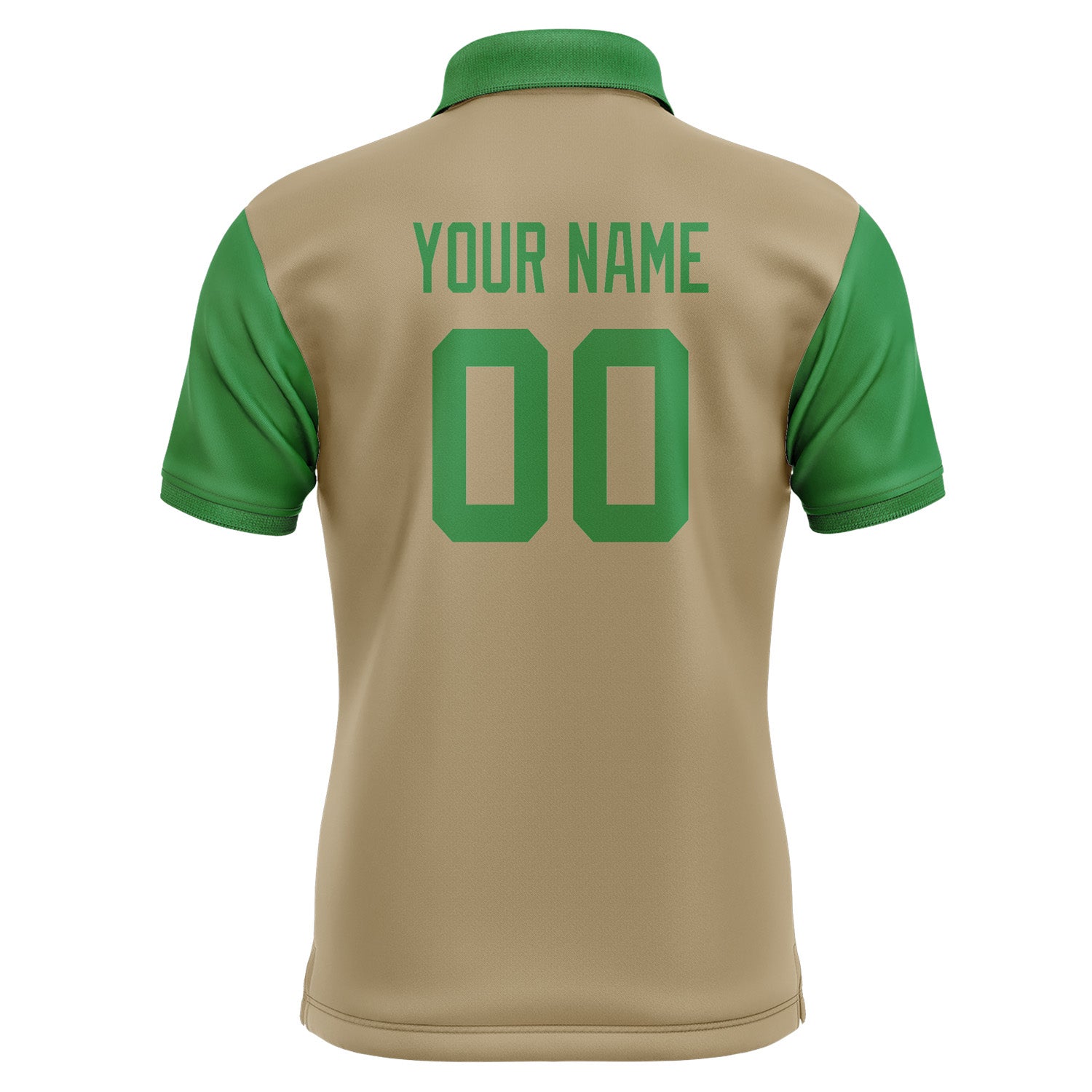 Custom Light Khaki Emerald Green Short-Sleeve Polo Shirt PO252424B124