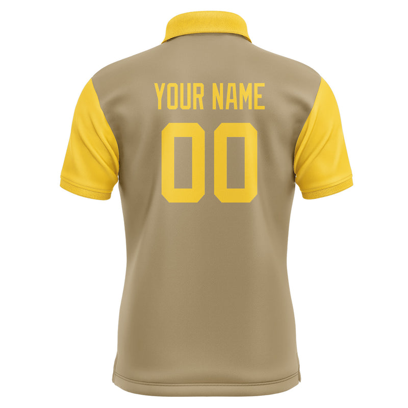 Custom Light Khaki Gold Short-Sleeve Polo Shirt PO253030B130