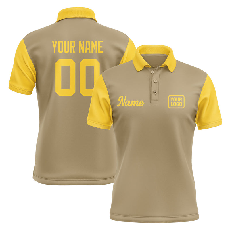 Custom Light Khaki Gold Short-Sleeve Polo Shirt PO253030B130