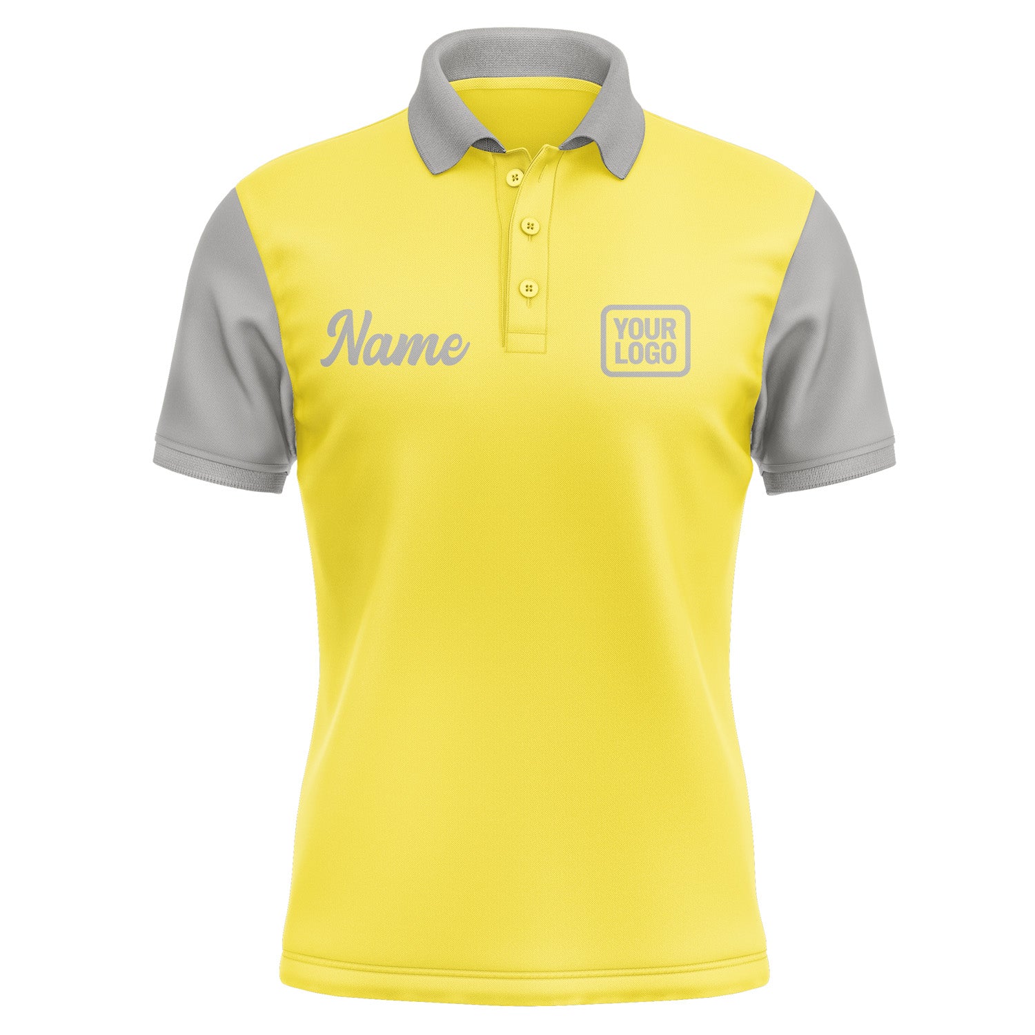 Custom Light Yellow Gray Short-Sleeve Polo Shirt PO260404B104