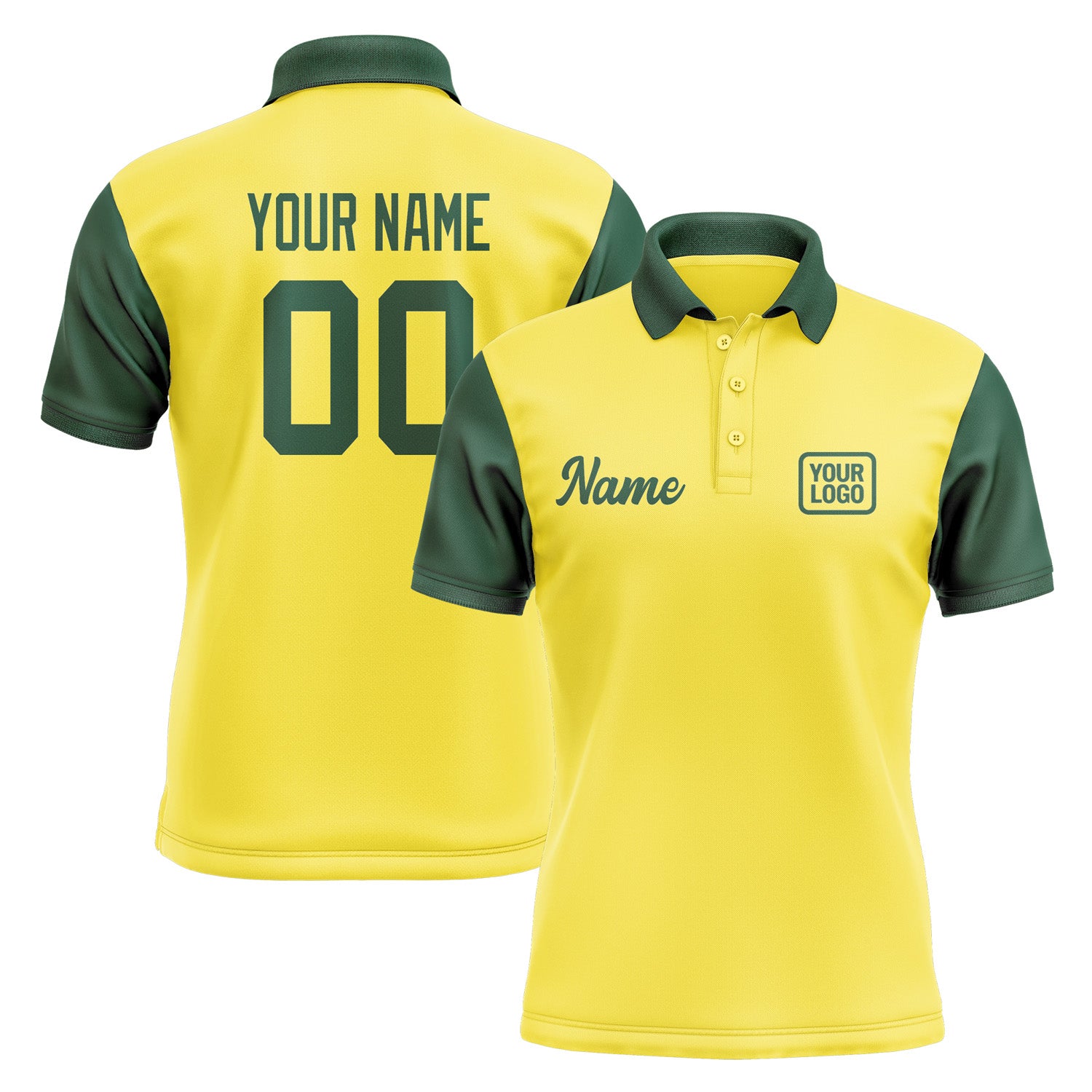 Custom Light Yellow Green Short-Sleeve Polo Shirt PO260505B105