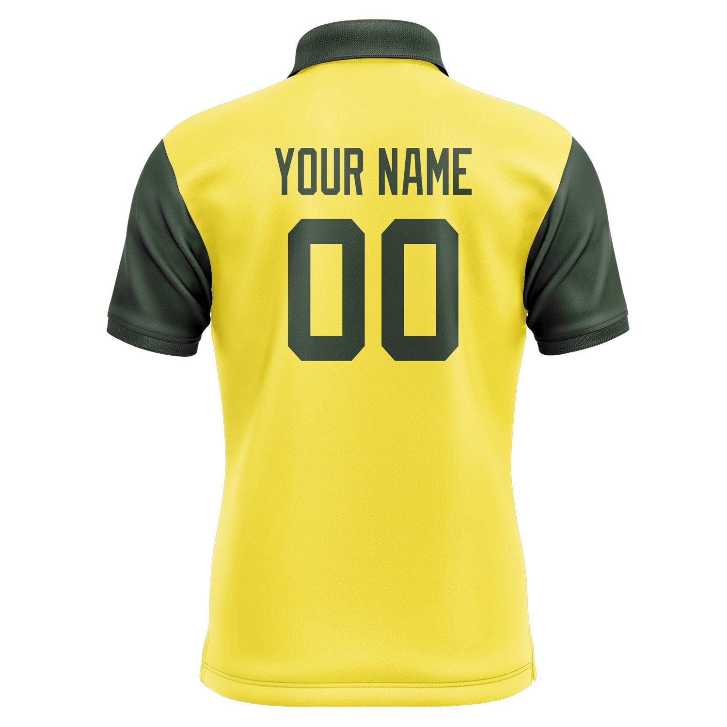 Custom Light Yellow Dark Green Short-Sleeve Polo Shirt PO260606B106