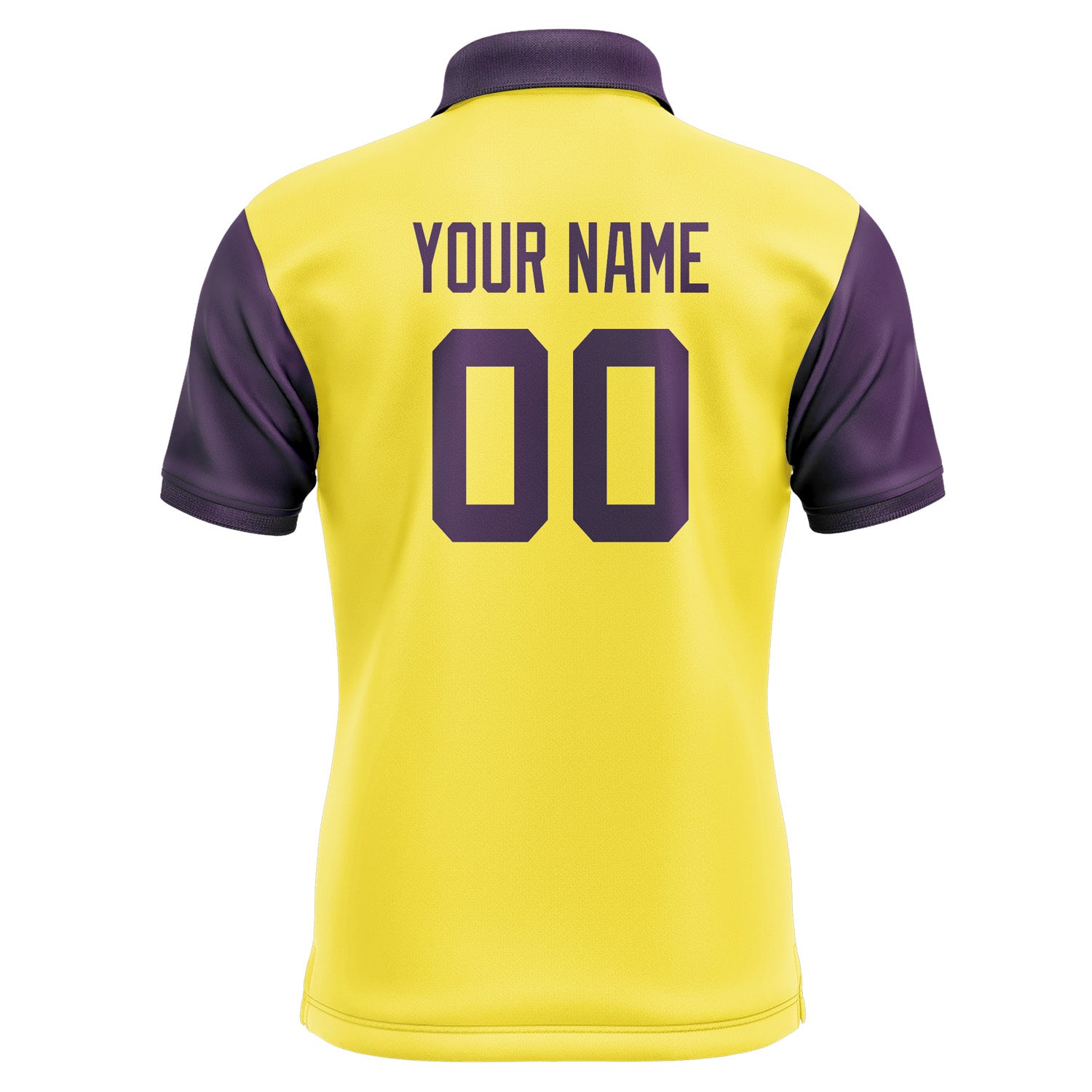 Custom Light Yellow Purple Short-Sleeve Polo Shirt PO260707B107