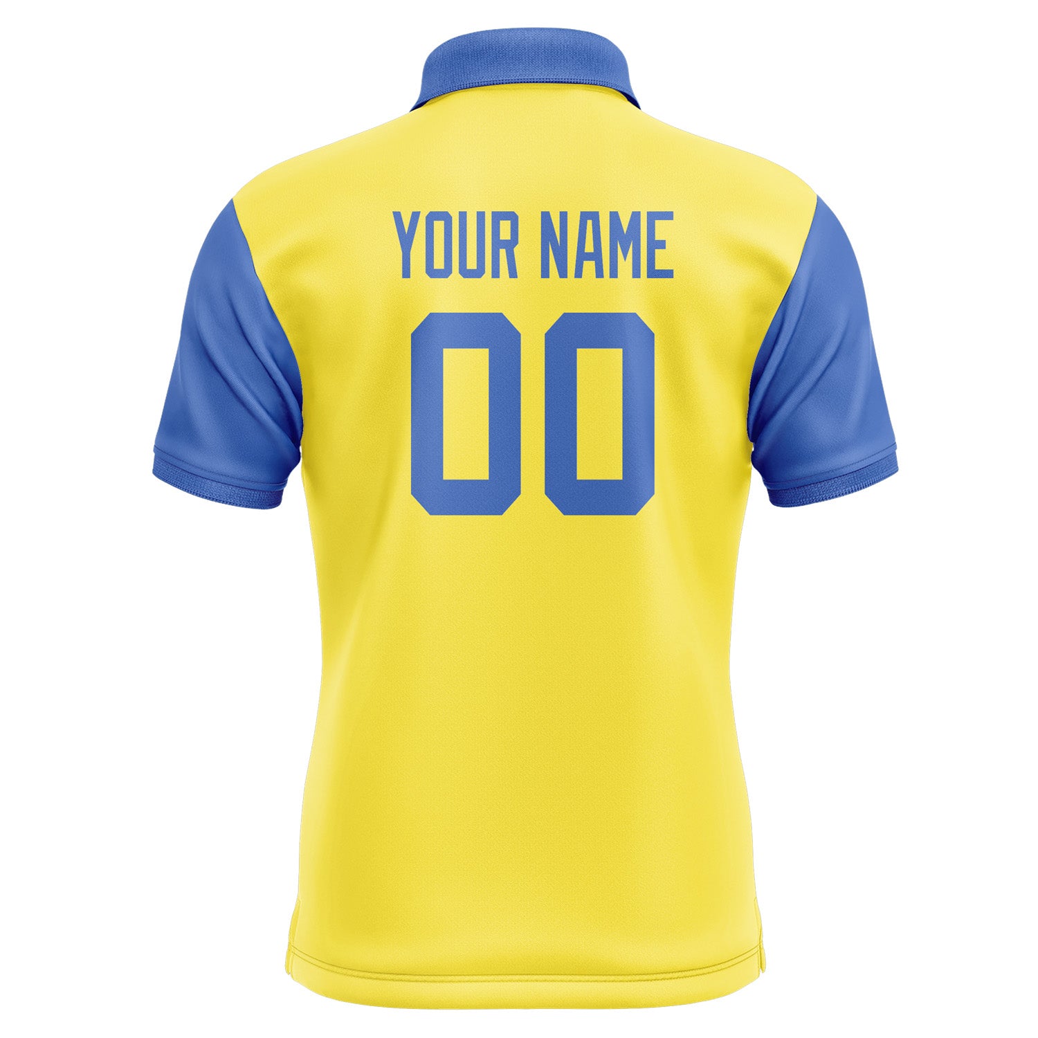 Custom Light Yellow Sky Blue Short-Sleeve Polo Shirt PO260909B109