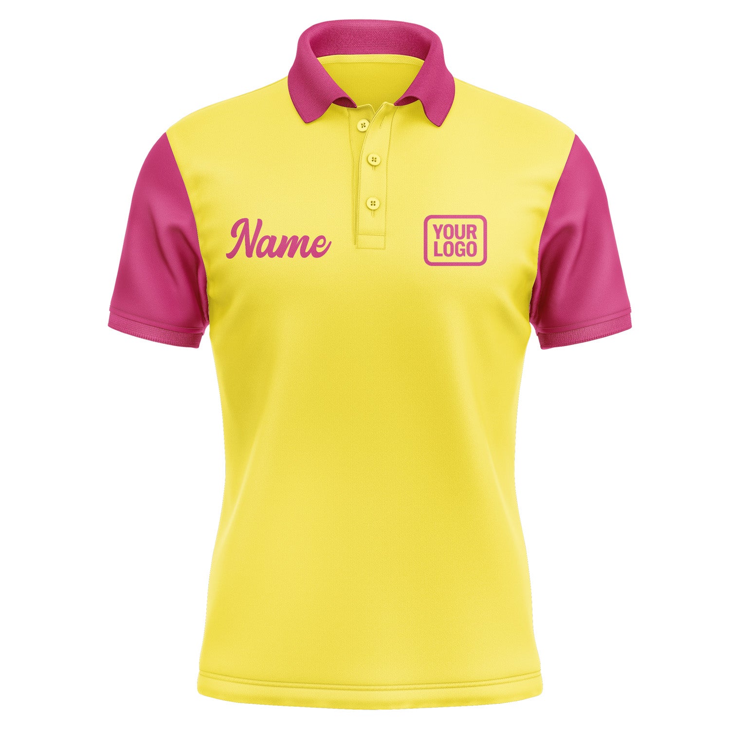 Custom Light Yellow Pink Short-Sleeve Polo Shirt PO261313B113
