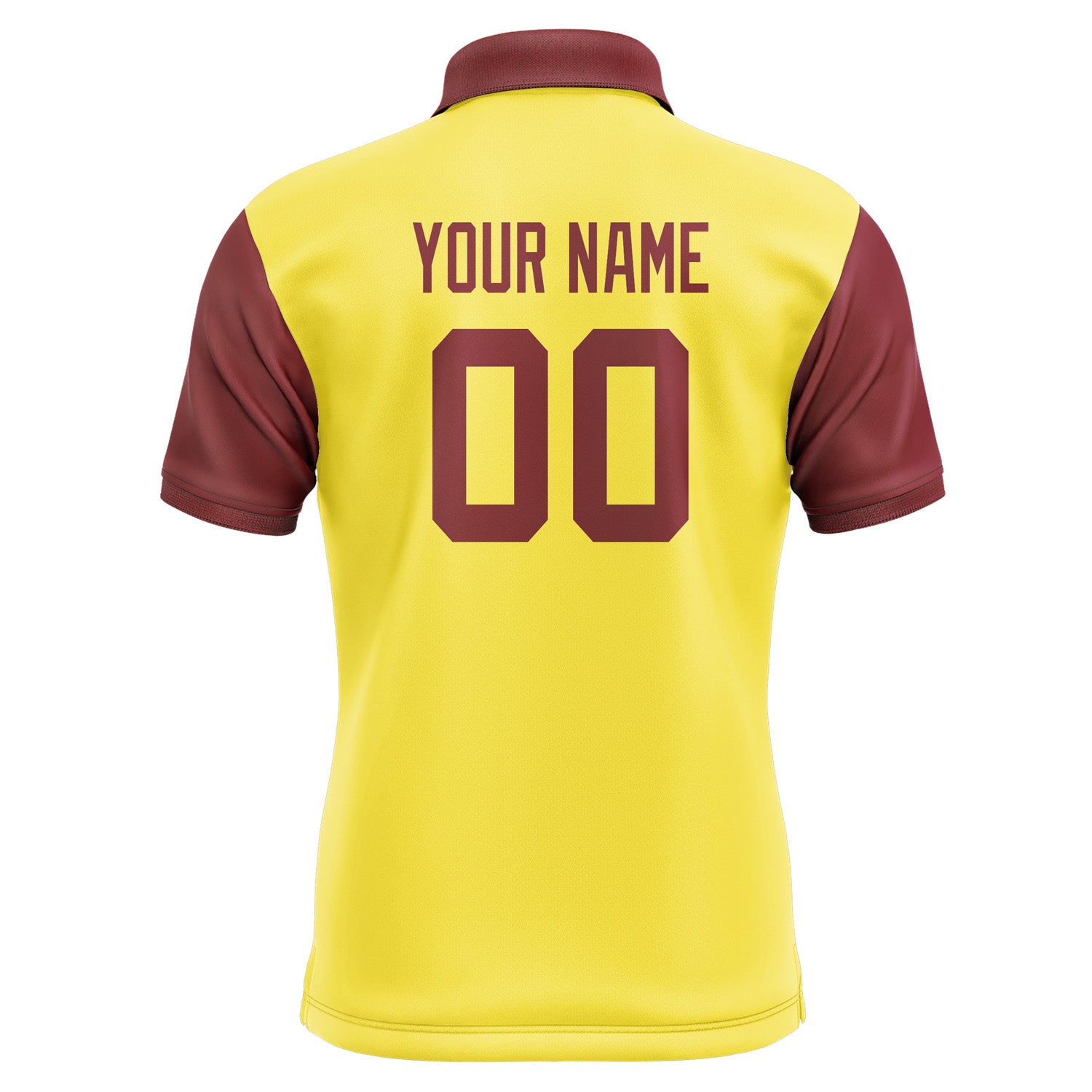 Custom Light Yellow Crimson Red Short-Sleeve Polo Shirt PO261515B115