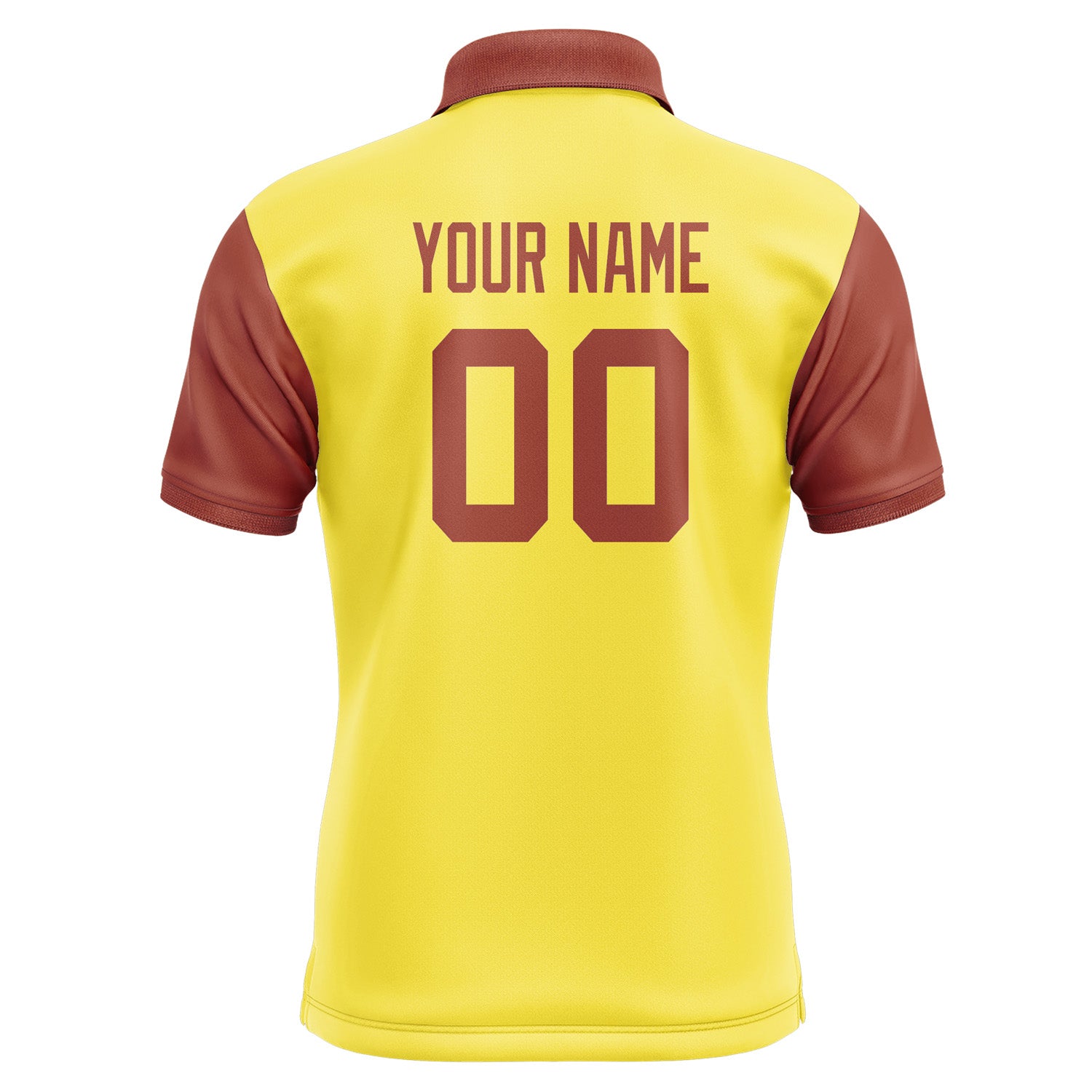 Custom Light Yellow Coral Red Short-Sleeve Polo Shirt PO261616B116