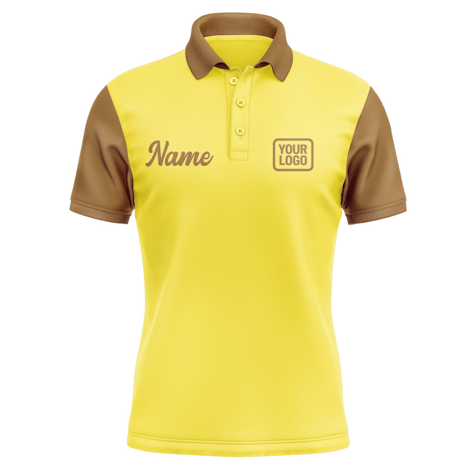 Custom Light Yellow Khaki Short-Sleeve Polo Shirt PO262222B122