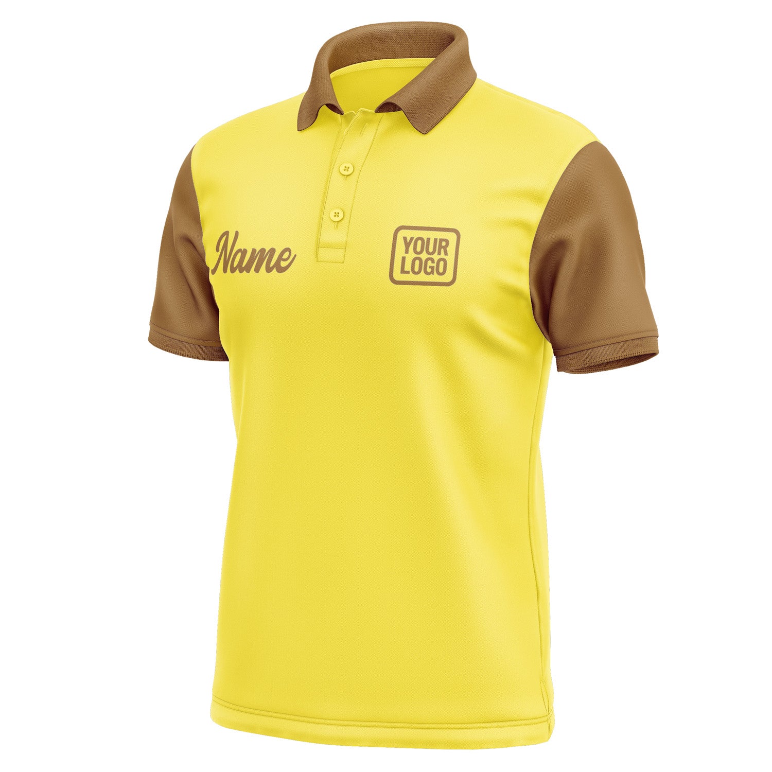Custom Light Yellow Khaki Short-Sleeve Polo Shirt PO262222B122