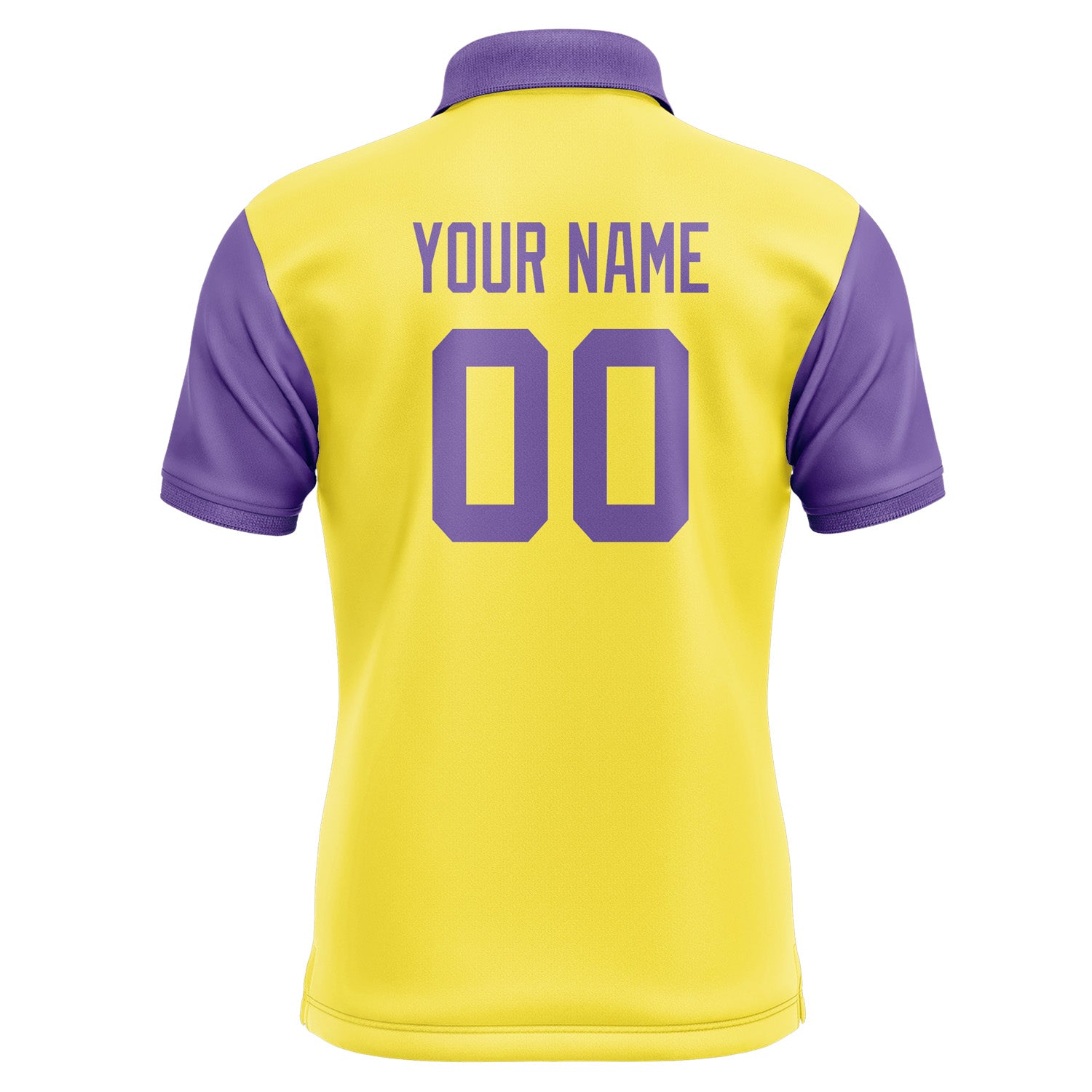 Custom Light Yellow Light Purple Short-Sleeve Polo Shirt PO262323B123