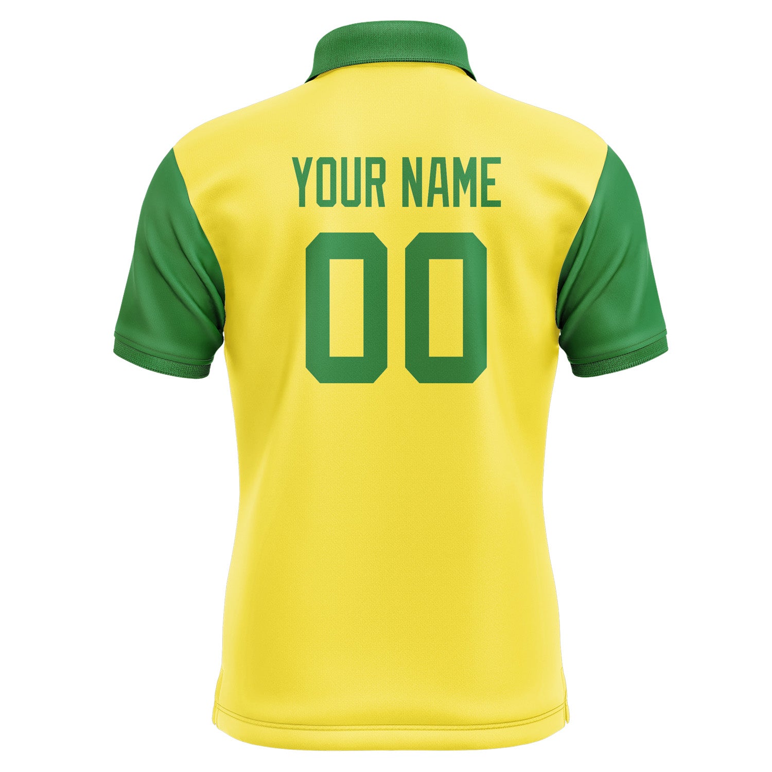 Custom Light Yellow Emerald Green Short-Sleeve Polo Shirt PO262424B124