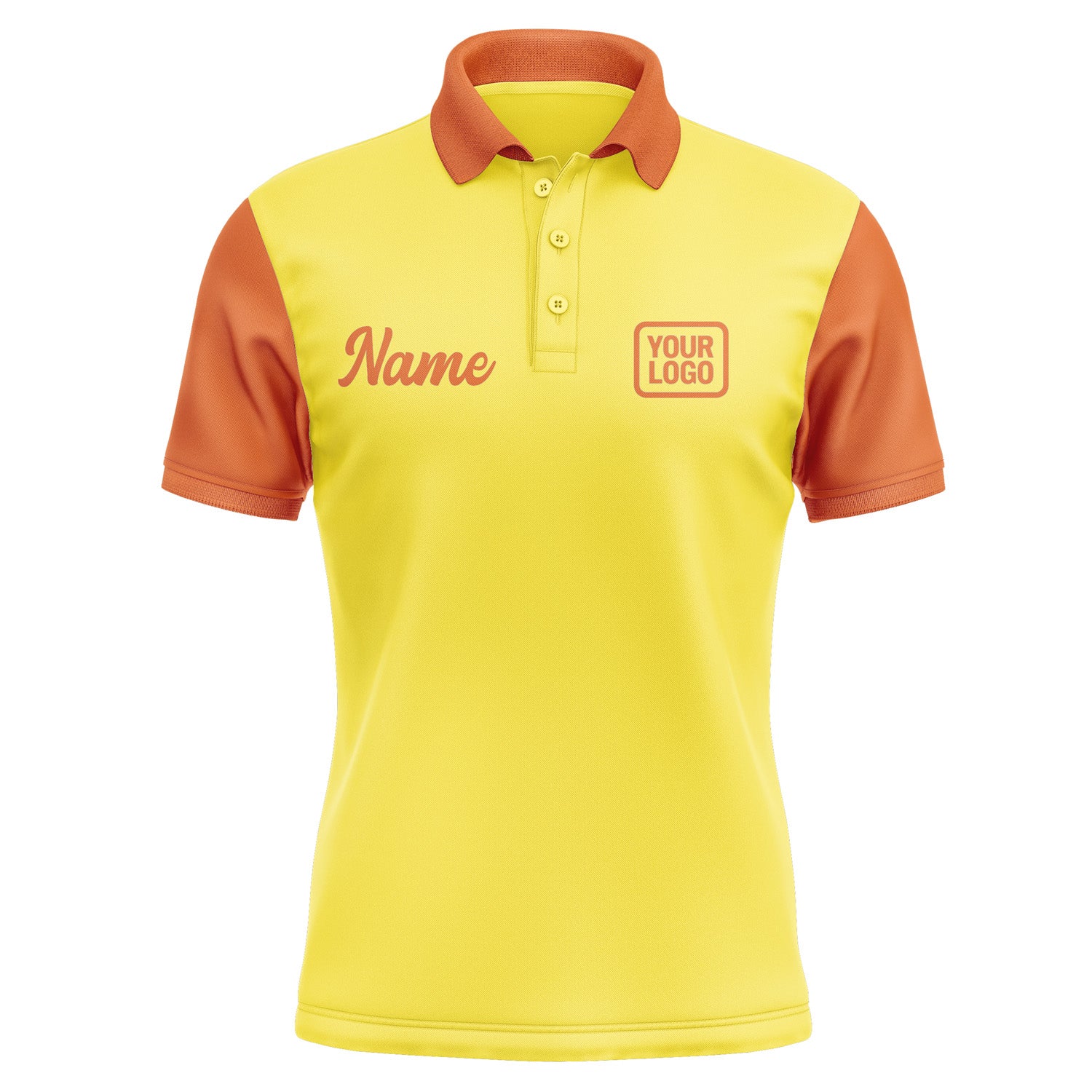 Custom Light Yellow Orange Short-Sleeve Polo Shirt PO262828B128