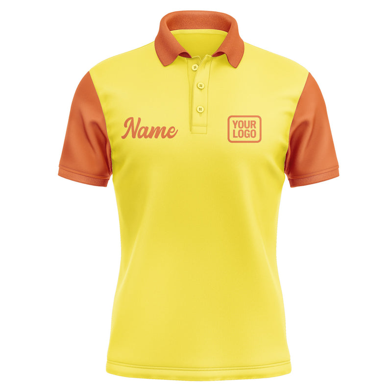 Custom Light Yellow Orange Short-Sleeve Polo Shirt PO262828B128