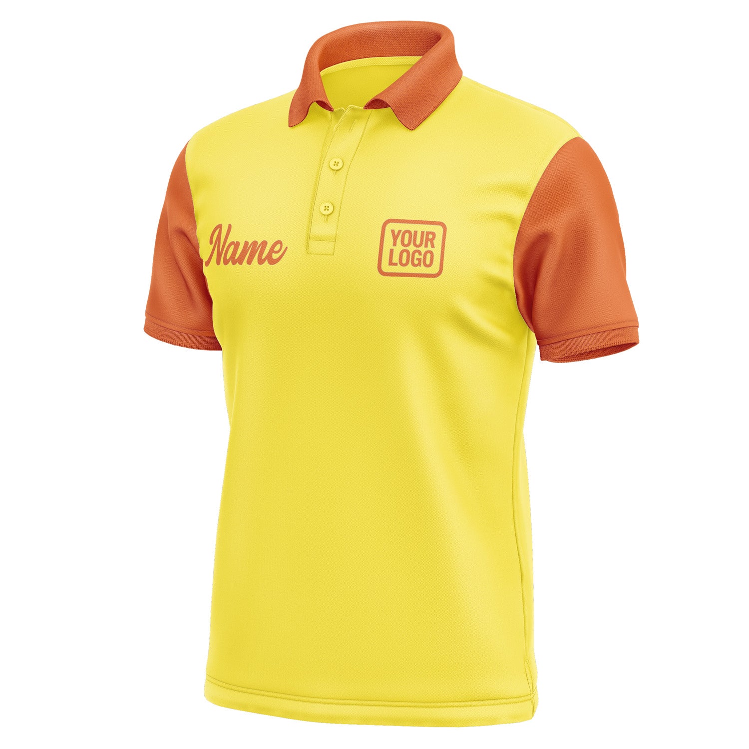 Custom Light Yellow Orange Short-Sleeve Polo Shirt PO262828B128