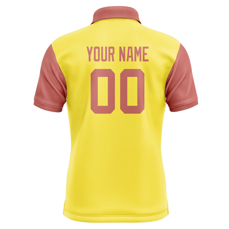 Custom Light Yellow Copper Rose Short-Sleeve Polo Shirt PO262929B129