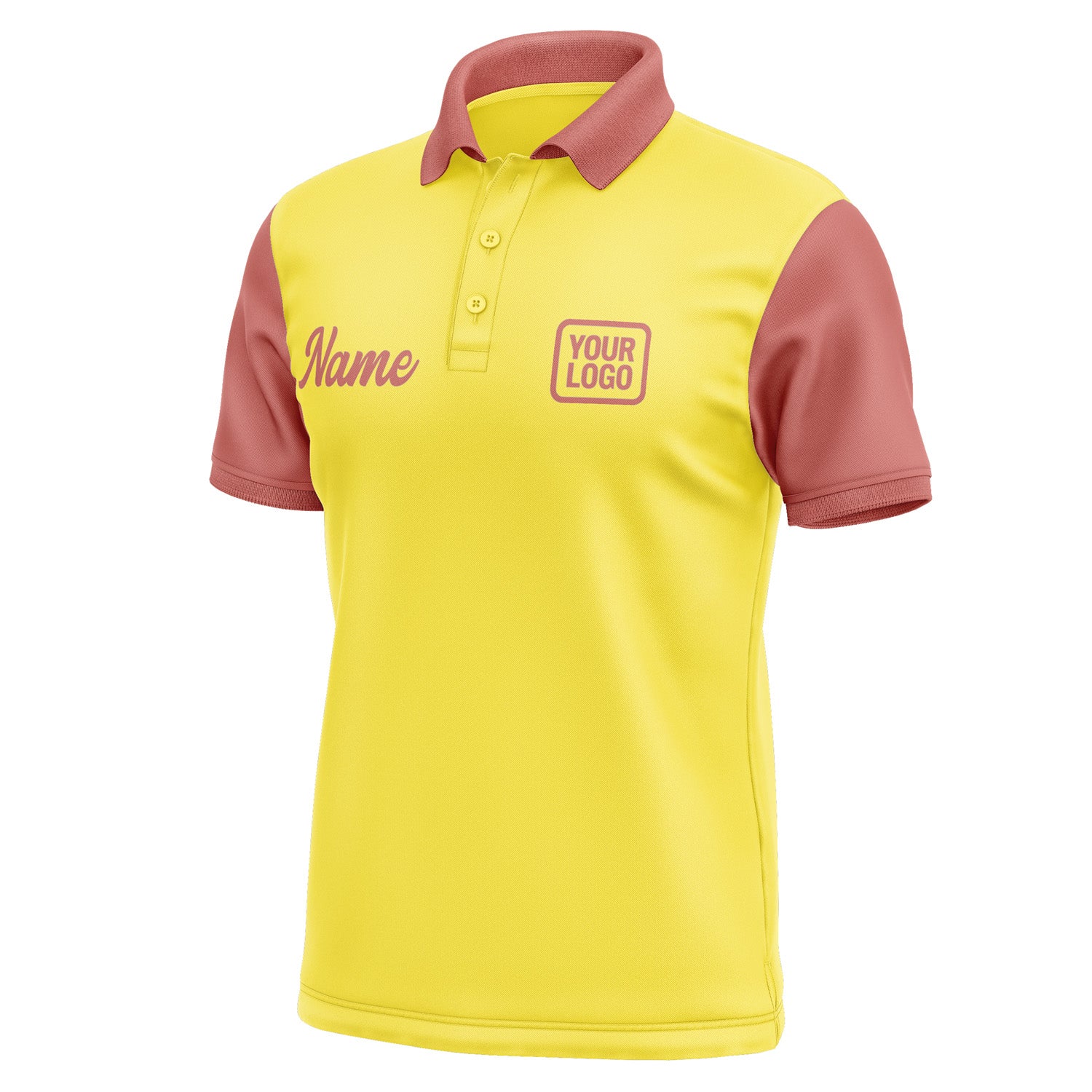 Custom Light Yellow Copper Rose Short-Sleeve Polo Shirt PO262929B129
