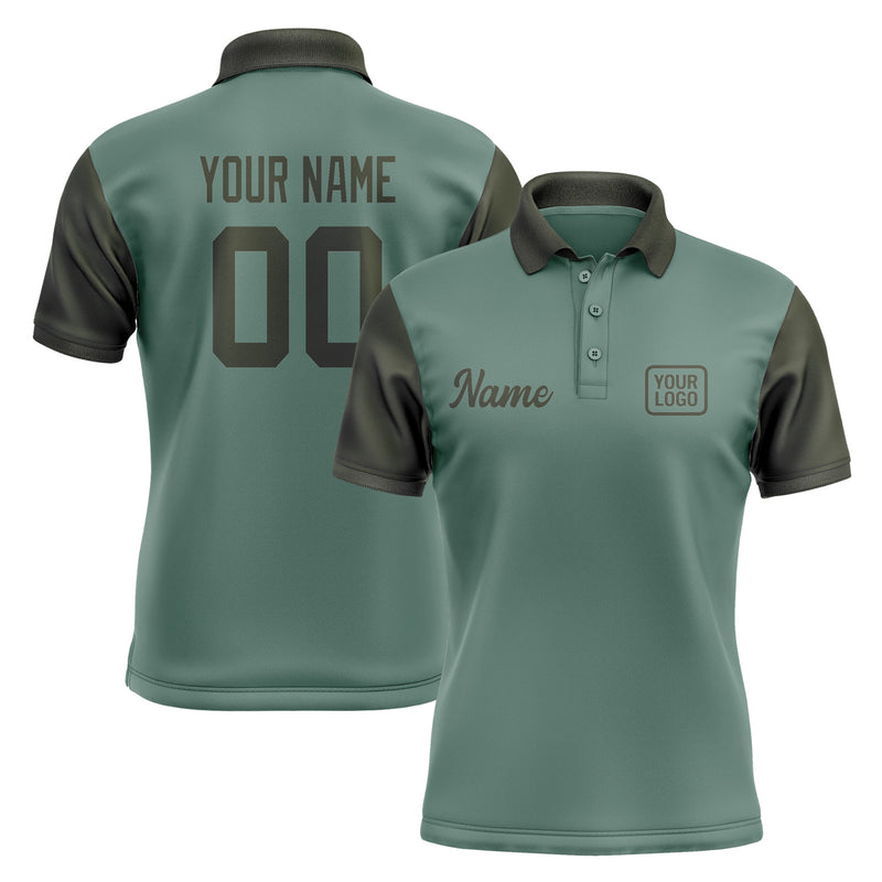 Custom Blue Green Olive Short-Sleeve Polo Shirt PO270202B102