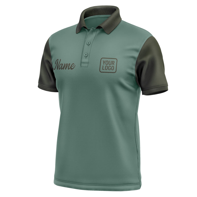Custom Blue Green Olive Short-Sleeve Polo Shirt PO270202B102