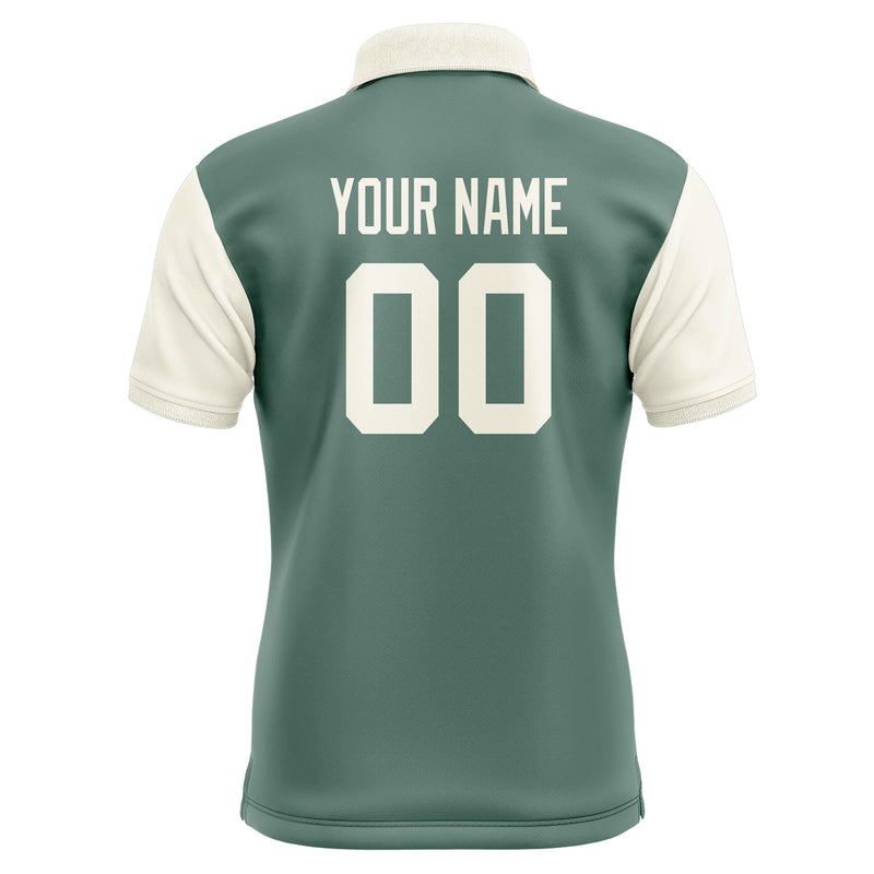 Custom Blue Green Cream Short-Sleeve Polo Shirt PO270303B103