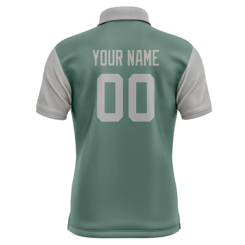 Custom Blue Green Gray Short-Sleeve Polo Shirt PO270404B104