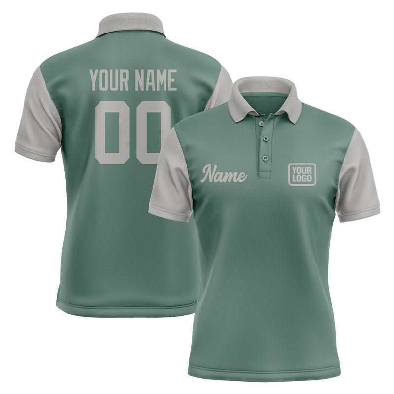 Custom Blue Green Gray Short-Sleeve Polo Shirt PO270404B104