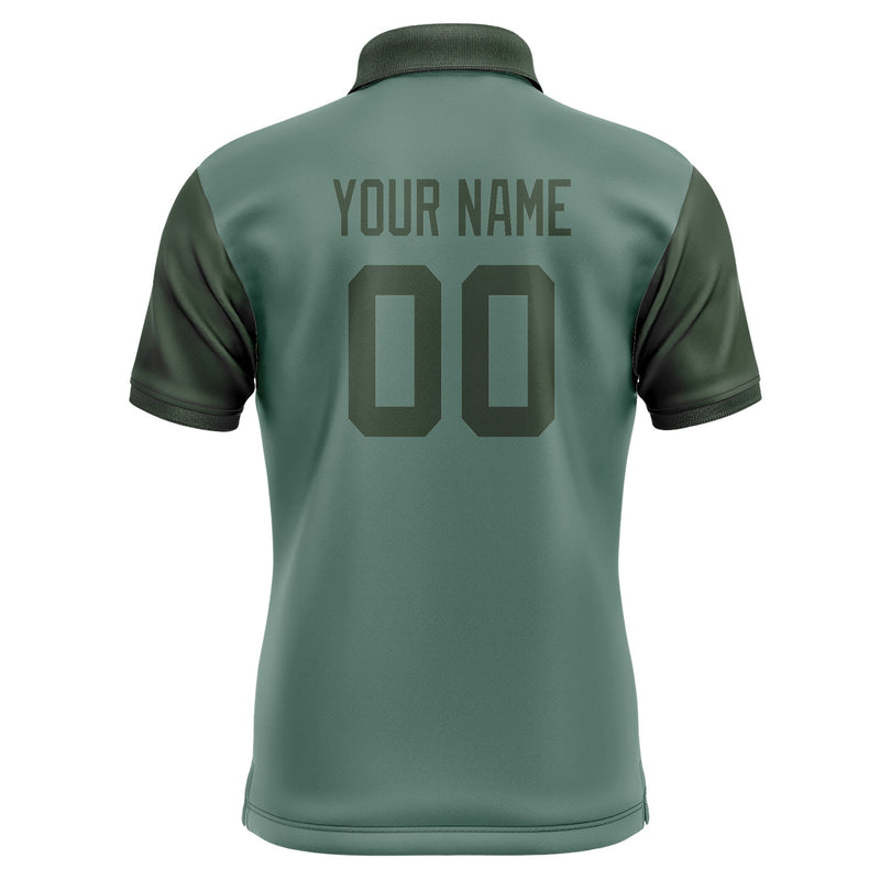 Custom Blue Green Dark Green Short-Sleeve Polo Shirt PO270606B106
