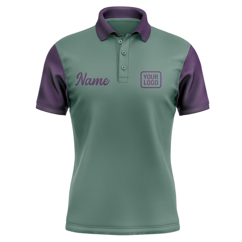 Custom Blue Green Purple Short-Sleeve Polo Shirt PO270707B107