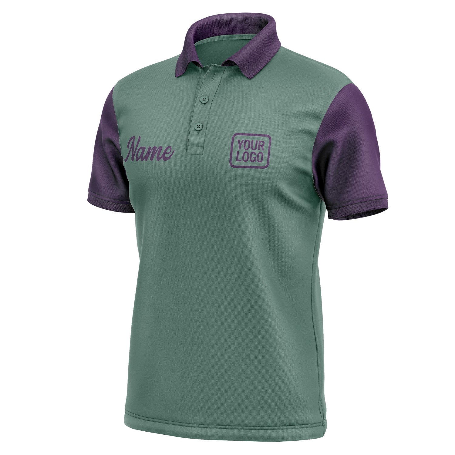 Custom Blue Green Purple Short-Sleeve Polo Shirt PO270707B107