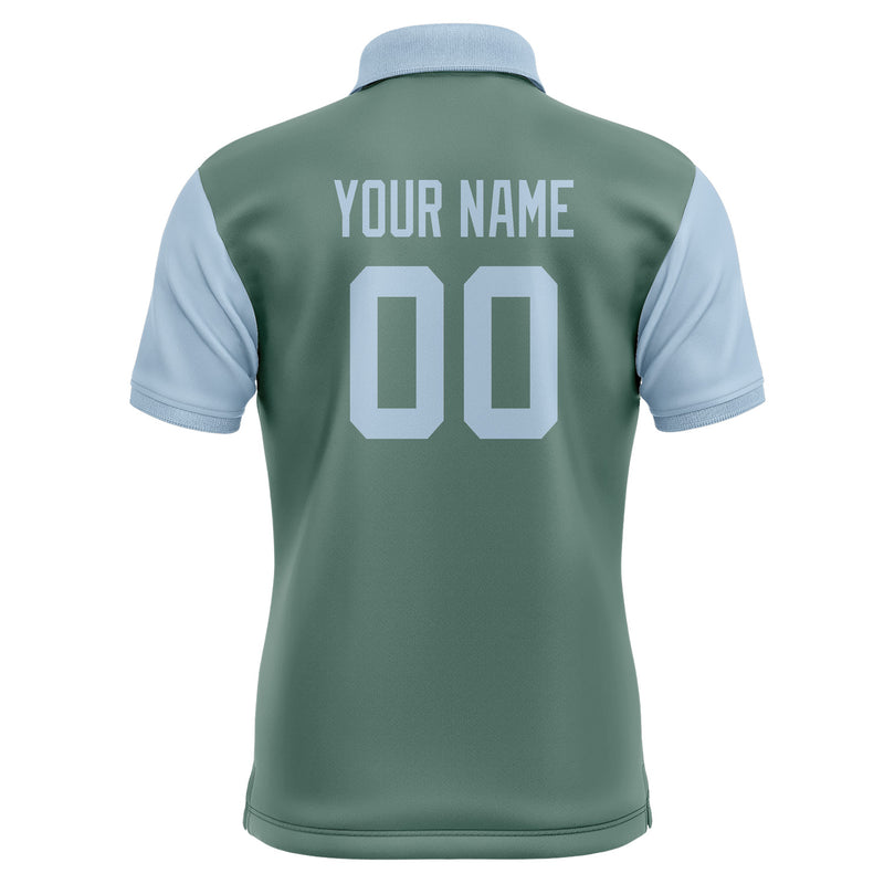 Custom Blue Green Light Blue Short-Sleeve Polo Shirt PO270808B108