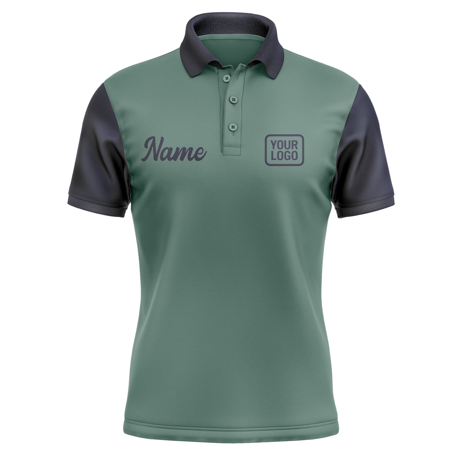 Custom Blue Green Navy Short-Sleeve Polo Shirt PO271111B111