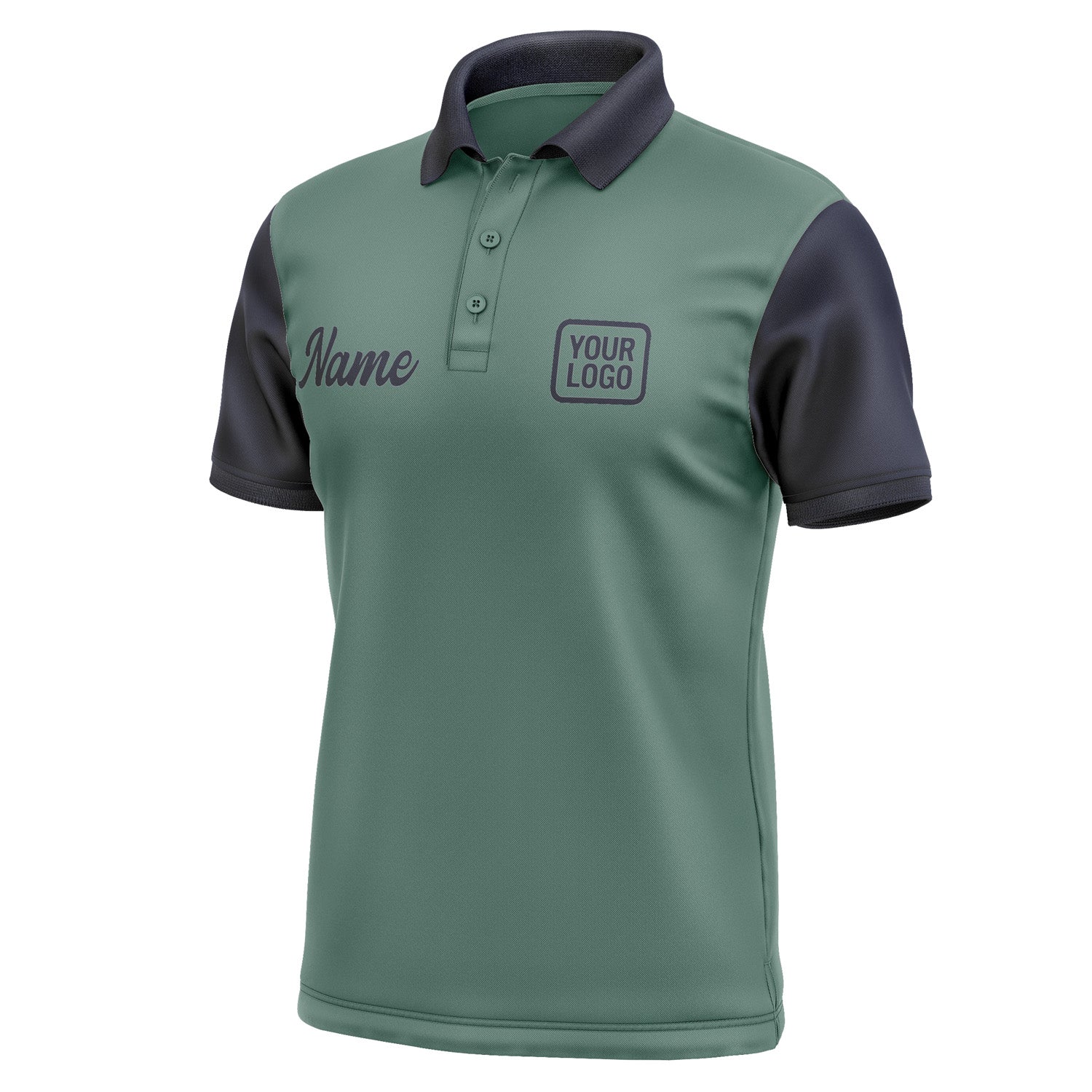 Custom Blue Green Navy Short-Sleeve Polo Shirt PO271111B111