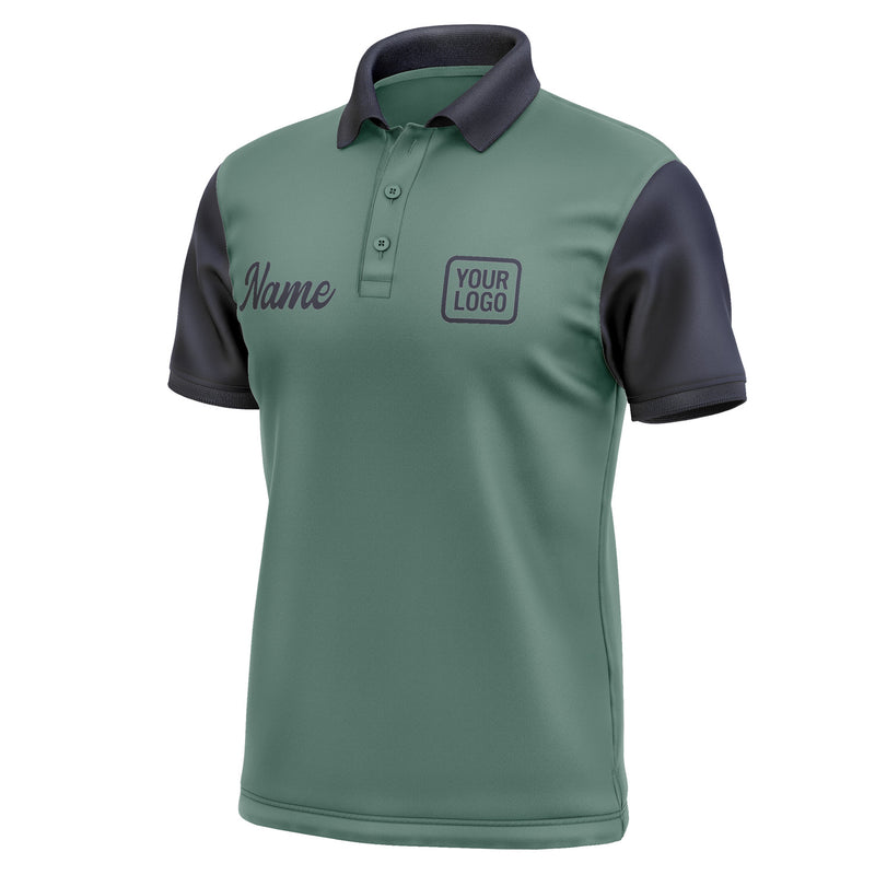 Custom Blue Green Navy Short-Sleeve Polo Shirt PO271111B111