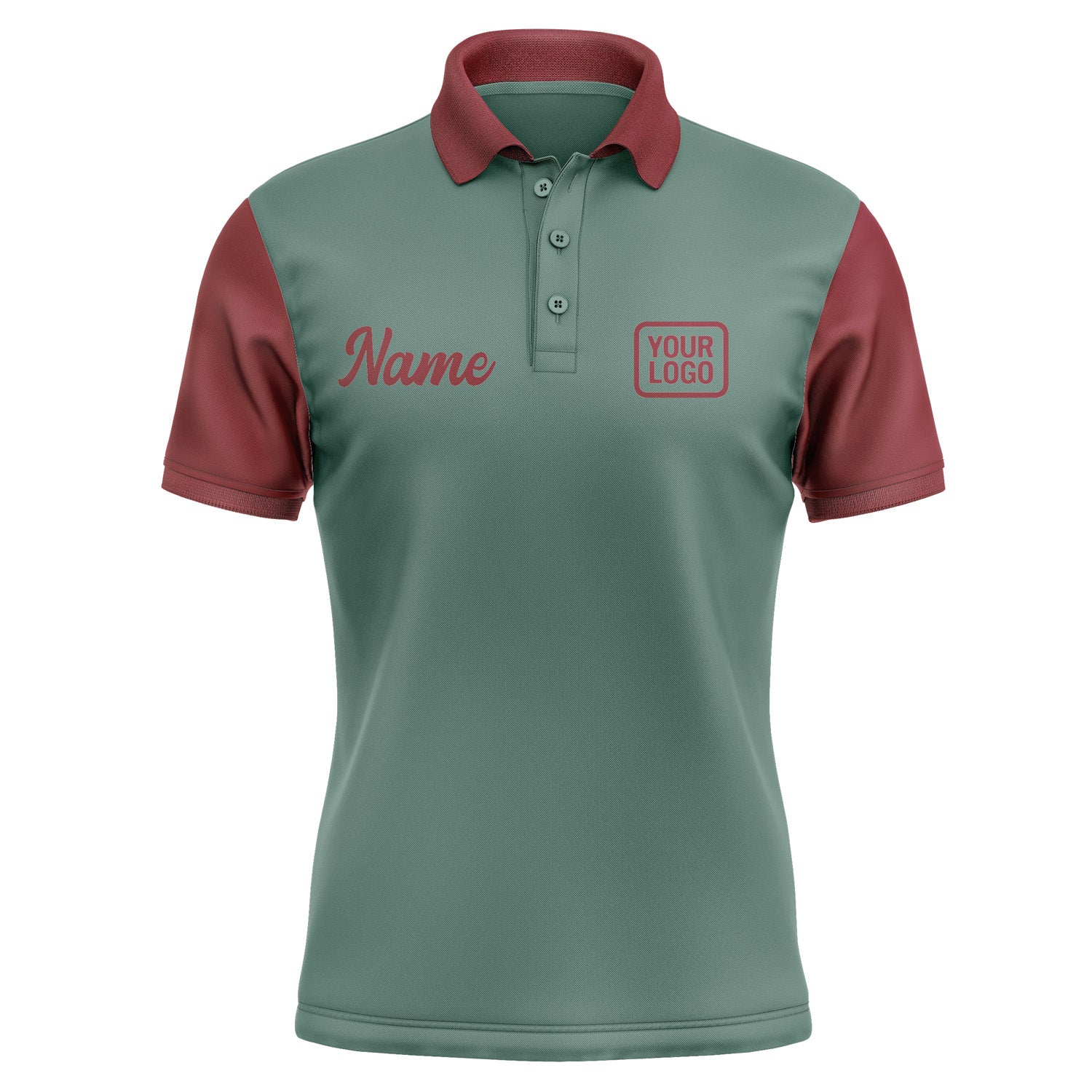 Custom Blue Green Crimson Red Short-Sleeve Polo Shirt PO271515B115