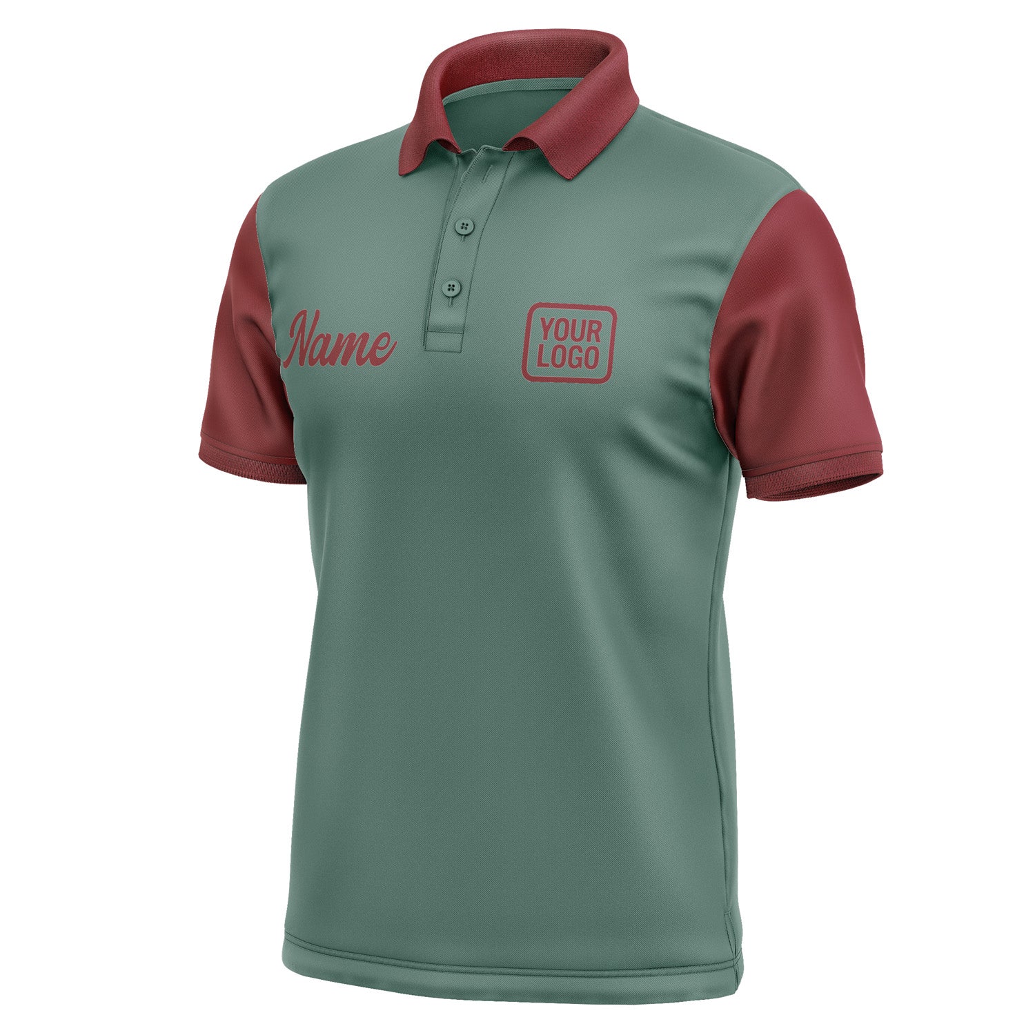 Custom Blue Green Crimson Red Short-Sleeve Polo Shirt PO271515B115
