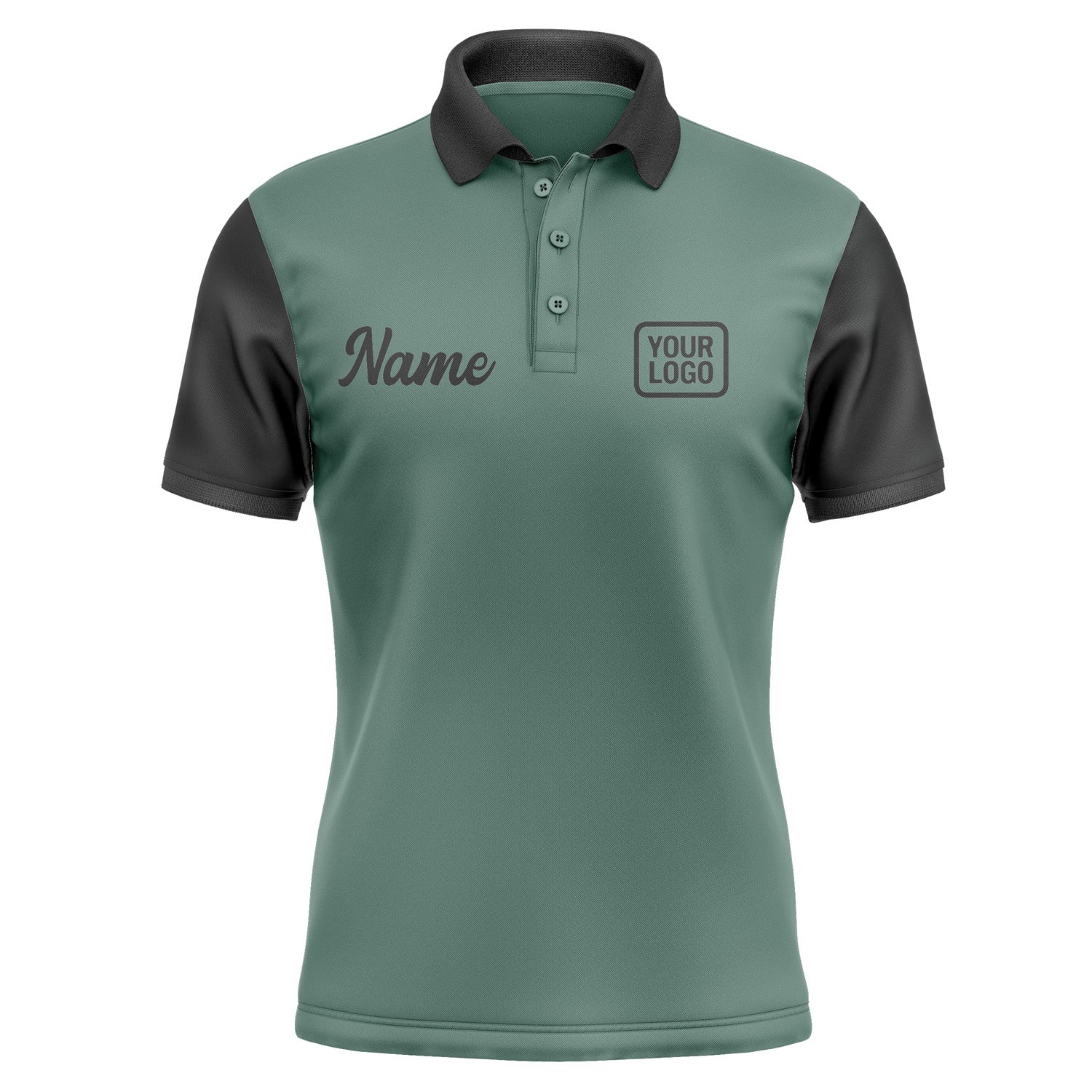 Custom Blue Green Black Short-Sleeve Polo Shirt PO271717B117