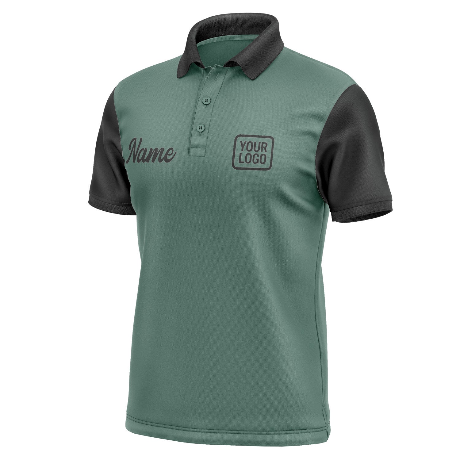 Custom Blue Green Black Short-Sleeve Polo Shirt PO271717B117