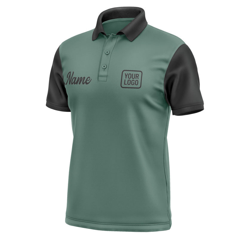 Custom Blue Green Black Short-Sleeve Polo Shirt PO271717B117