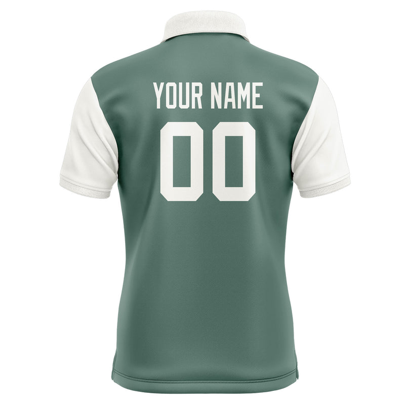 Custom Blue Green White Short-Sleeve Polo Shirt PO271818B118