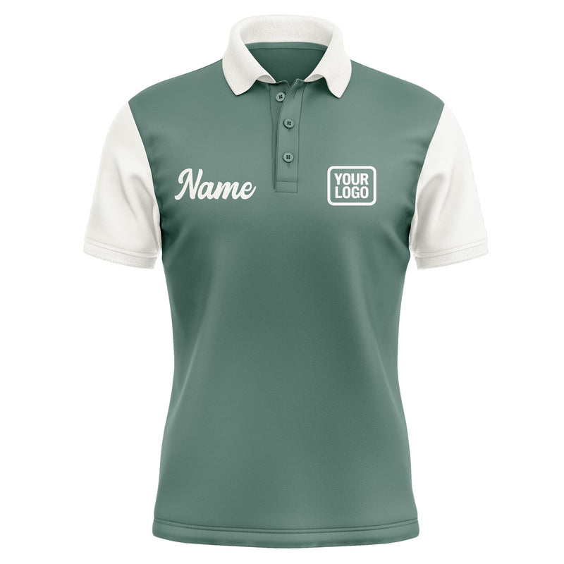 Custom Blue Green White Short-Sleeve Polo Shirt PO271818B118