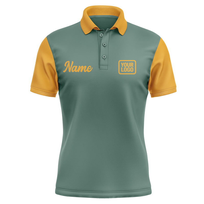 Custom Blue Green Yellow Short-Sleeve Polo Shirt PO271919B119