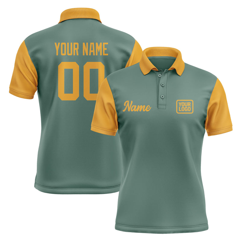 Custom Blue Green Yellow Short-Sleeve Polo Shirt PO271919B119