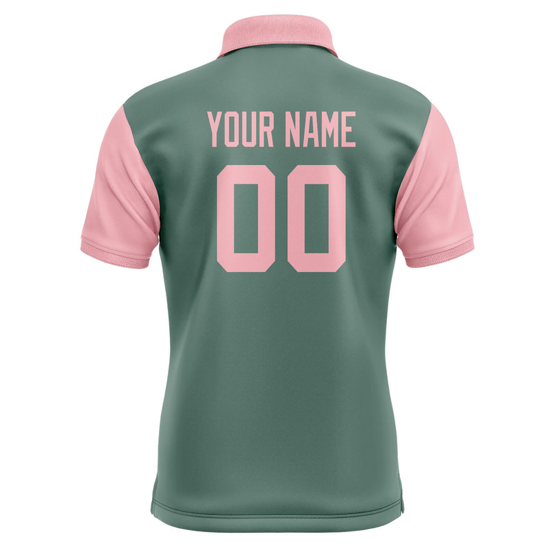 Custom Blue Green Light Pink Short-Sleeve Polo Shirt PO272121B121