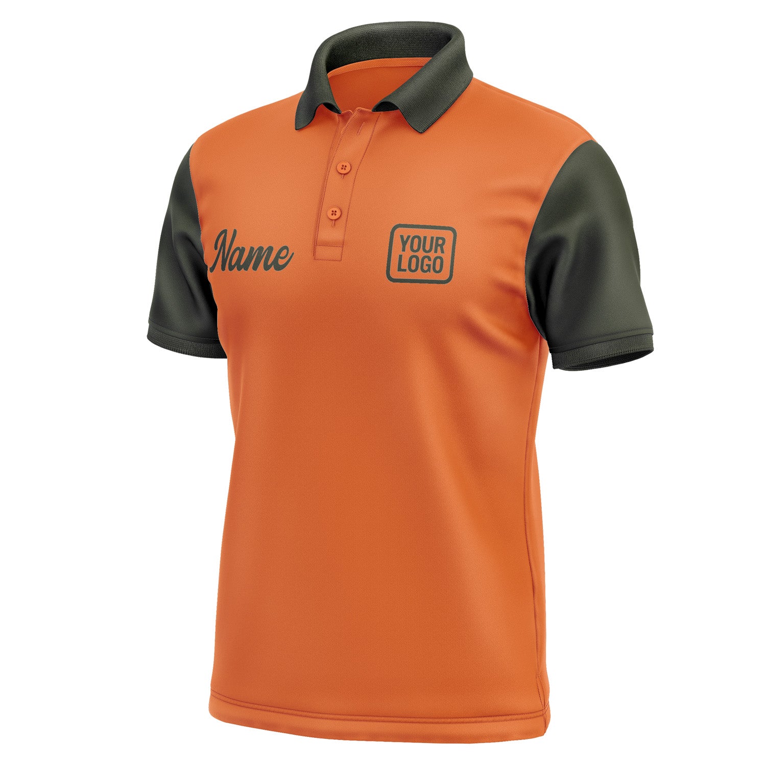 Custom Orange Olive Short-Sleeve Polo Shirt PO280202B102