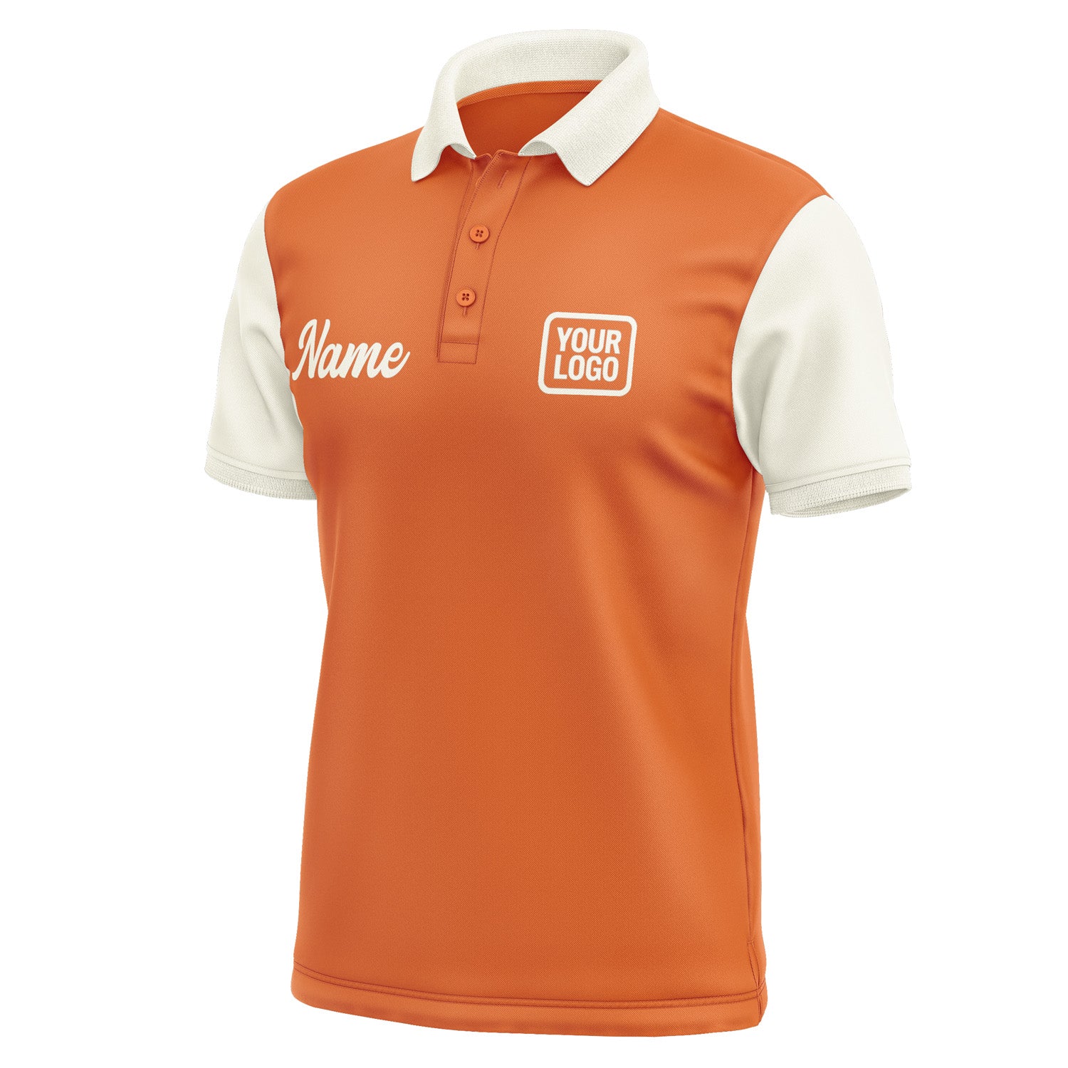 Custom Orange Cream Short-Sleeve Polo Shirt PO280303B103
