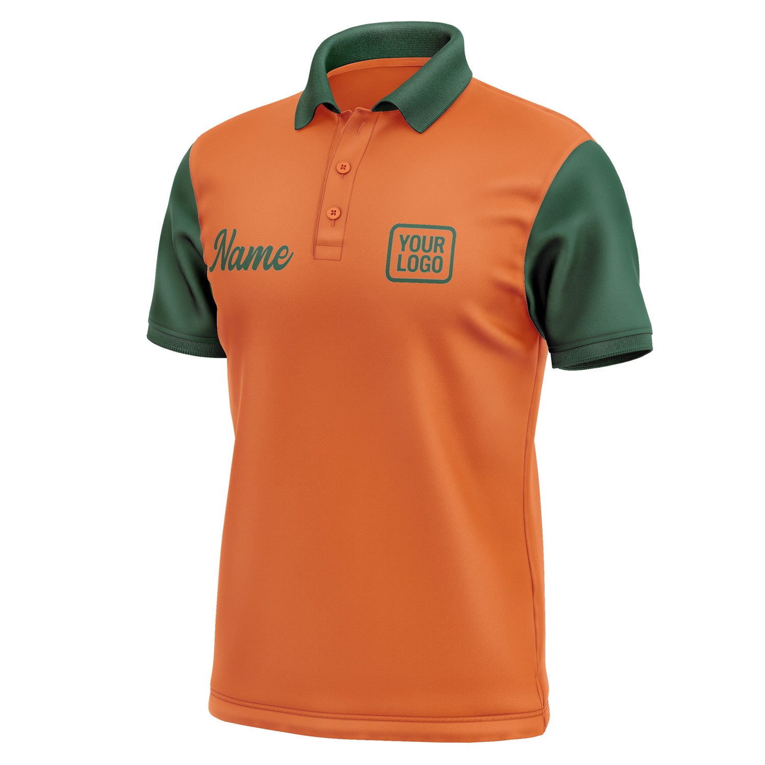 Custom Orange Green Short-Sleeve Polo Shirt PO280505B105