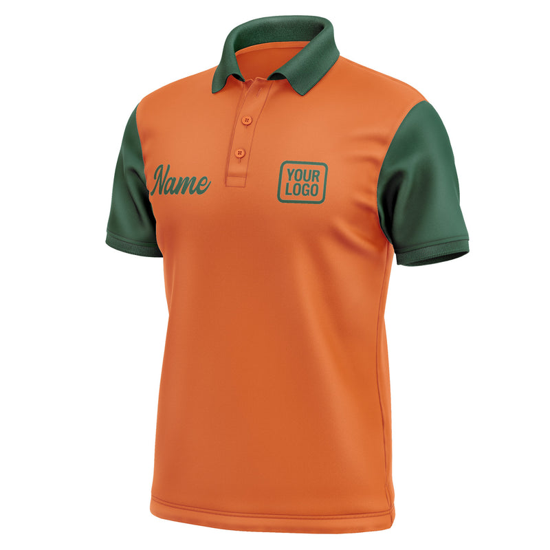 Custom Orange Green Short-Sleeve Polo Shirt PO280505B105