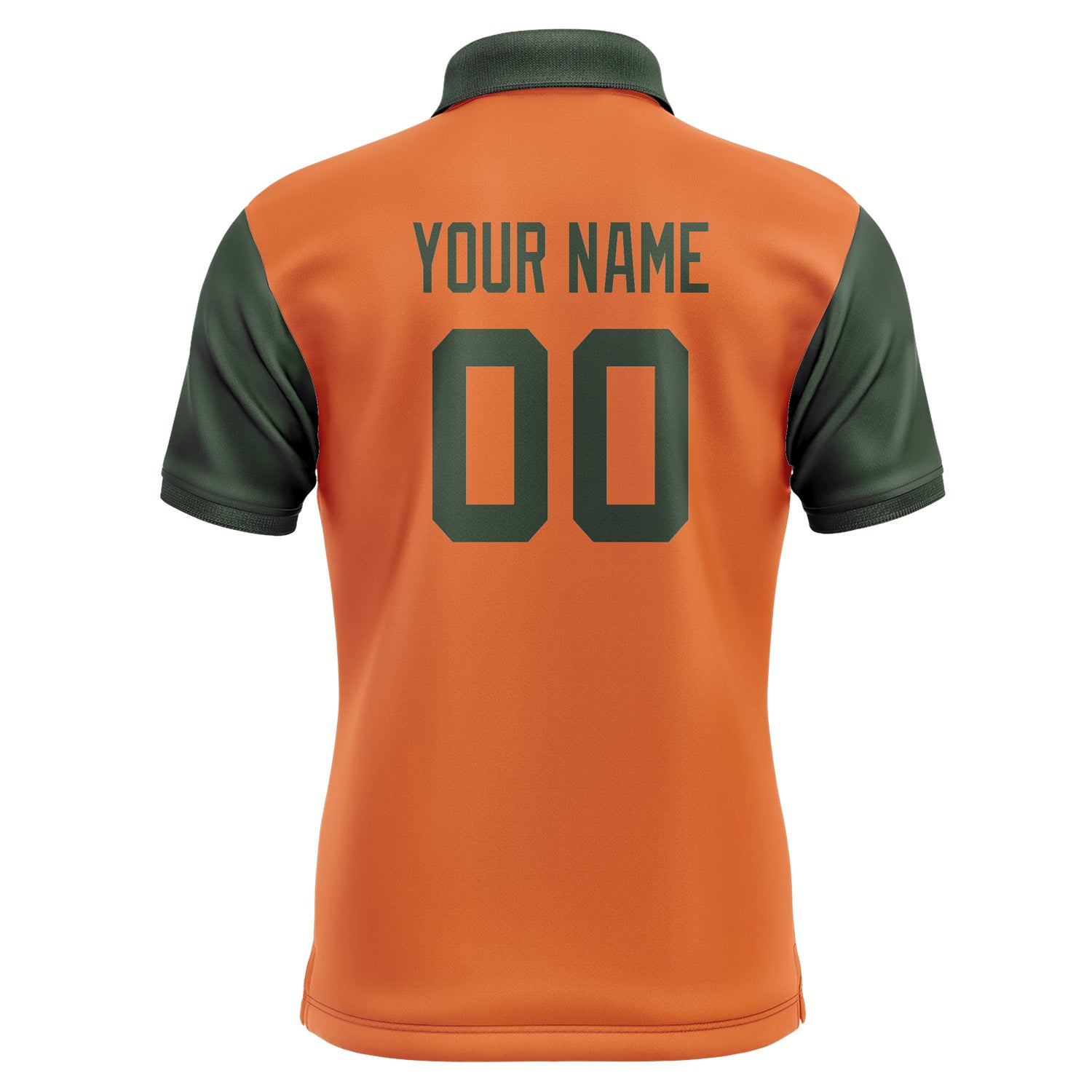 Custom Orange Dark Green Short-Sleeve Polo Shirt PO280606B106